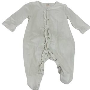 Baby Girls White Ruffle Bum Sleeper One Piece Size 60